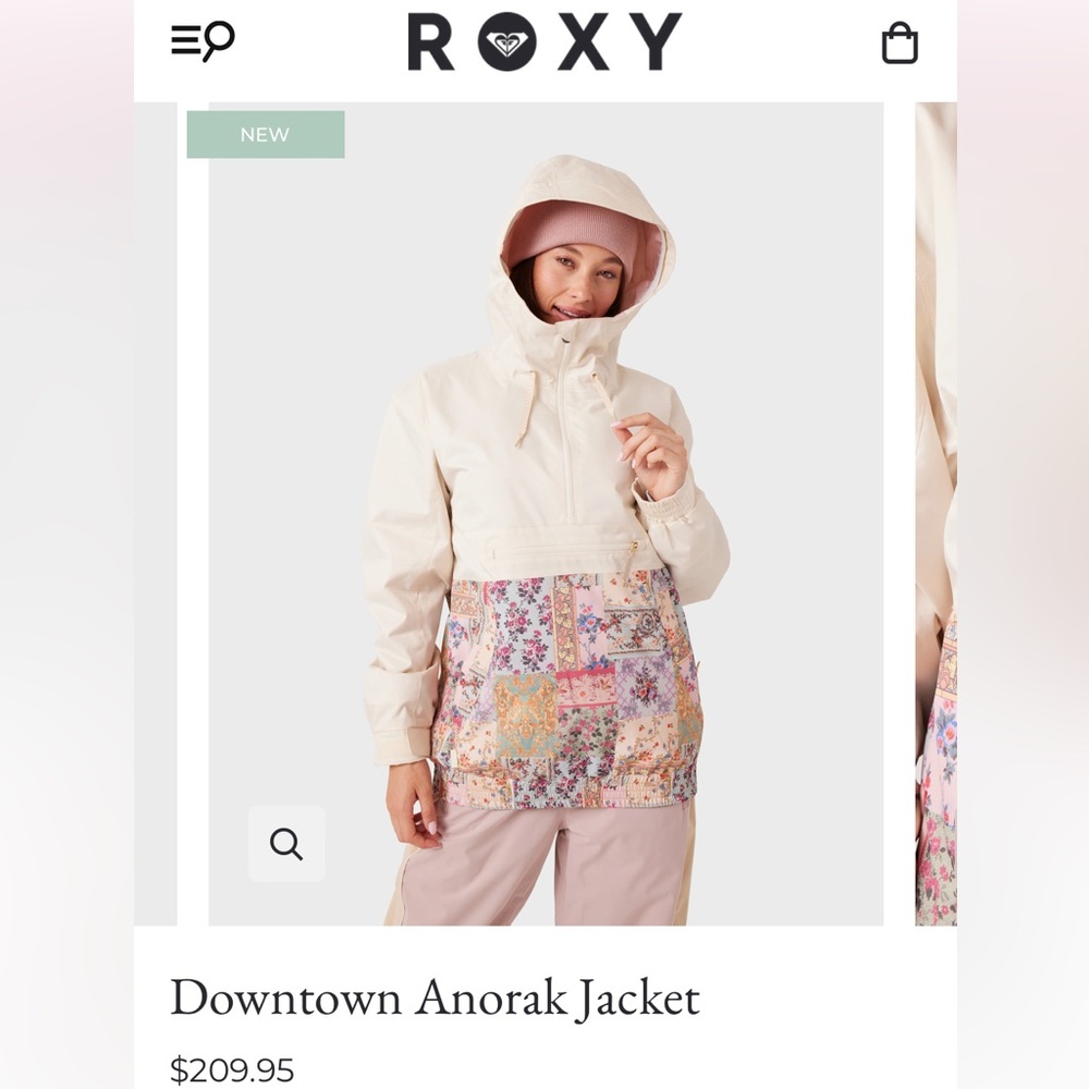 🤍 Roxy Ski snowboard Jacket - Cream and Multicolor - waterproof - Picture 3 of 16